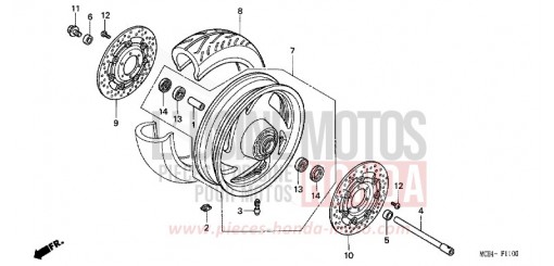 ROUE AVANT VTX1800C15 de 2005